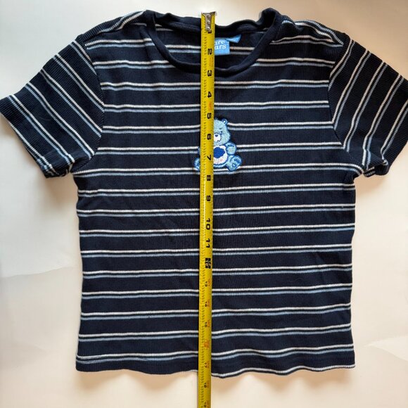 Care Bears‎ Y2K Junior's Cropped Grumpy Bear Striped Shirt Size XL - Picture 6 of 10